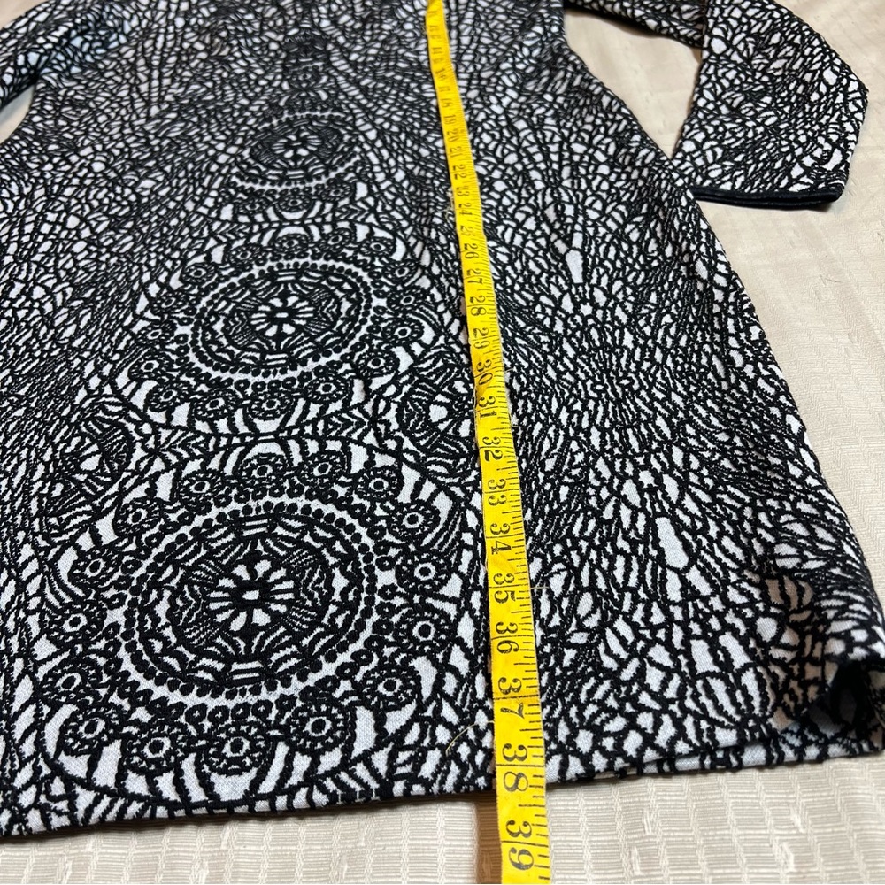328$ NWT Paperwhite Black and White Knit Dress Women’s Sz M Long Sleeve Stretch - Picture 10 of 11